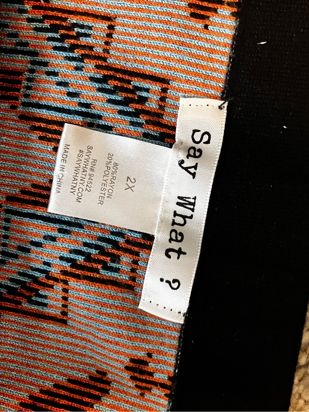 Say What? Blue and Orange Printed Two-Piece Skirt Set - Picture 4 of 5